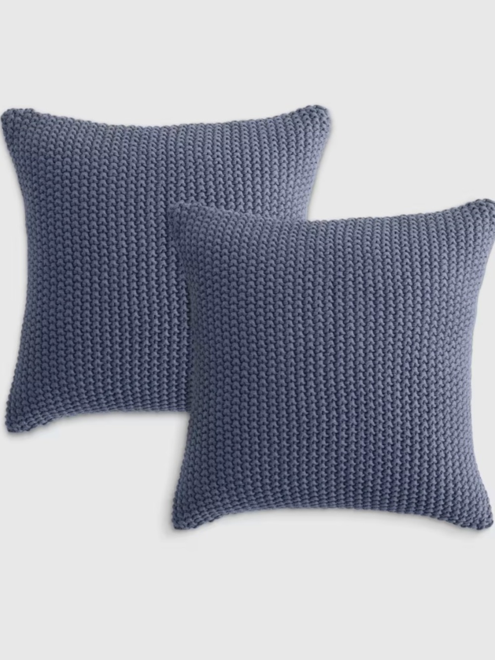 Cotton Fisherman Pillow Cover Set of 2 Mineral Blue